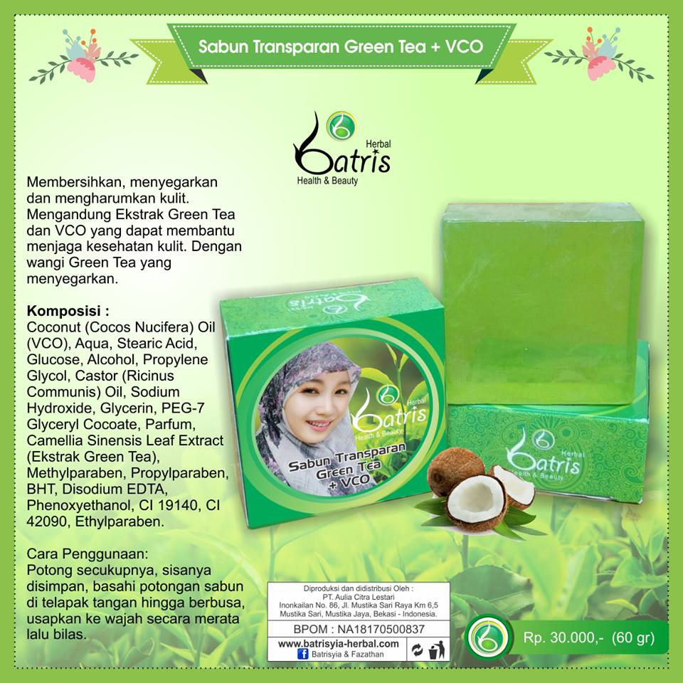 SABUN GREEN TEA BATRISYIA HERBAL SKINCARE