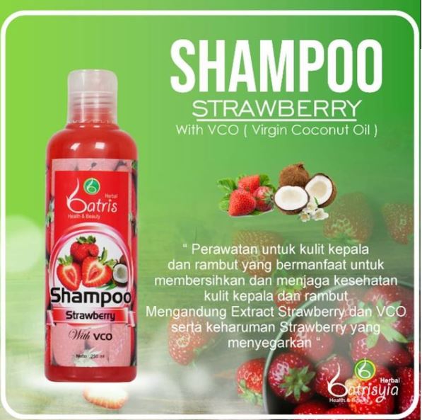 manfaat shampo strawberry batrisyia untuk rambut rusak dan bercabang