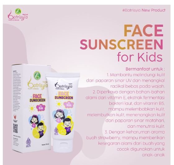 manfaat Batrisyia face sunscreen for kids 